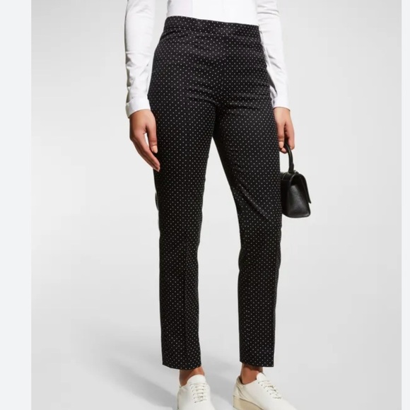 Akris Punto Pants - Akris Punto Black Micro Polka Dot Cropped Pants